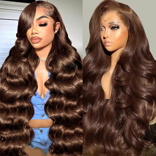 Trilumity Chocolate Brown 13X6 Body Wave Human Hair - Brown Hair Replacement Wig