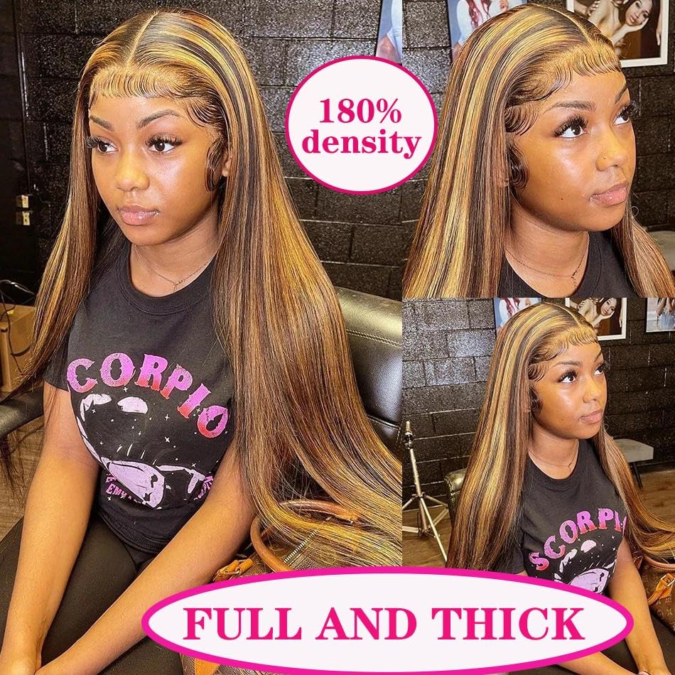 Trilumity Ombre 13X6 Straight Human Hair - Honey Blonde Hair Replacement Wig