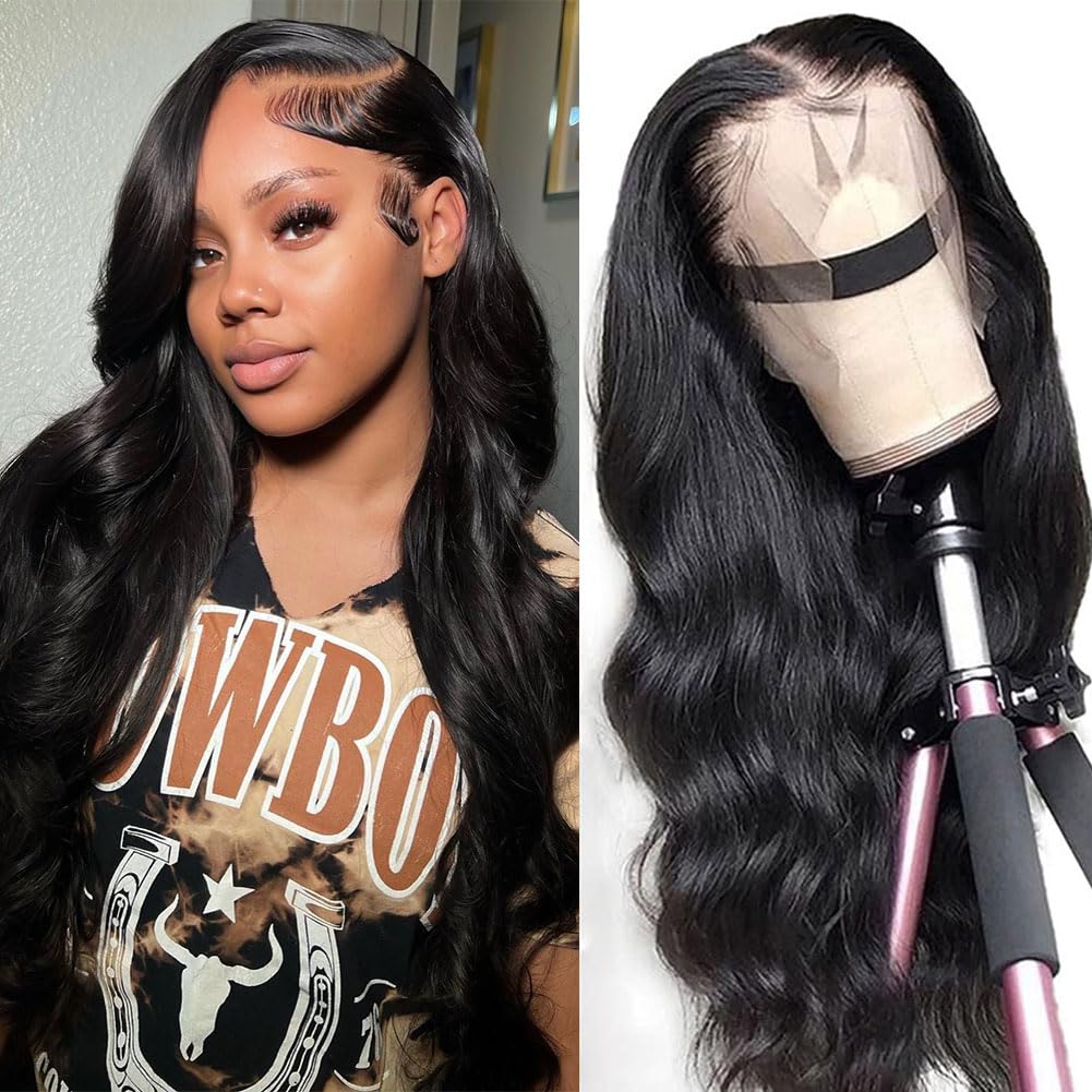 Trilumity 13X4 Hd Transparent Al Body Wave Human Hair - Natural Black Hair Replacement Wig
