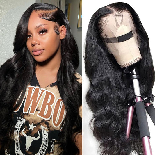 Trilumity 13X4 Hd Transparent Al Body Wave Human Hair - Natural Black Hair Replacement Wig