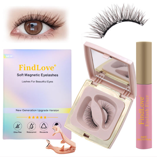 Trilumity Magnetic With Applicator Kit Magnetic Faux Mink Fiber - Black False Lashes