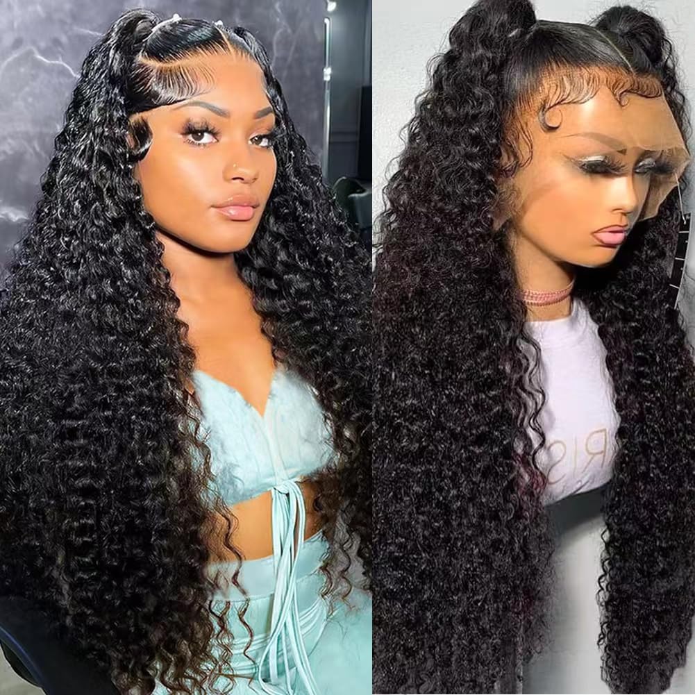 Trilumity Water 13X6 Front Water Wave Human Hair - Natural Black Hair Replacement Wig