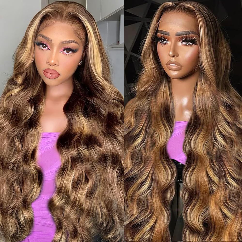 Trilumity Honey Blonde Ombre 13X6 Body Wave Human Hair - Honey Blonde Hair Replacement Wig