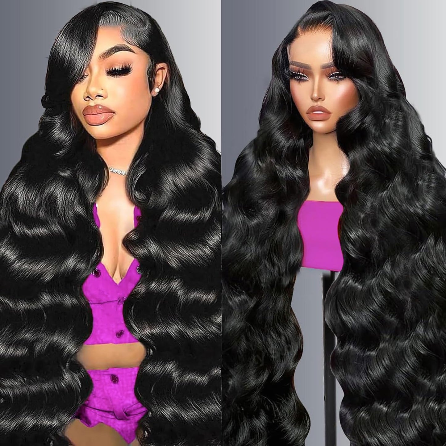 Trilumity 13X6 Al Hd Transparent Body Wave 100% Human Hair - Natural Black Hair Replacement Wig