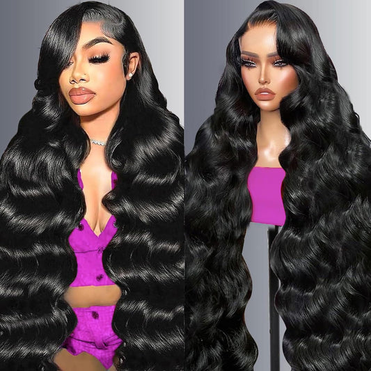 Trilumity 13X6 Al Hd Transparent Body Wave 100% Human Hair - Natural Black Hair Replacement Wig