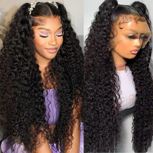 Trilumity Water 13X6 Front 200 Water Wave Human Hair - Natural Black Hair Replacement Wig