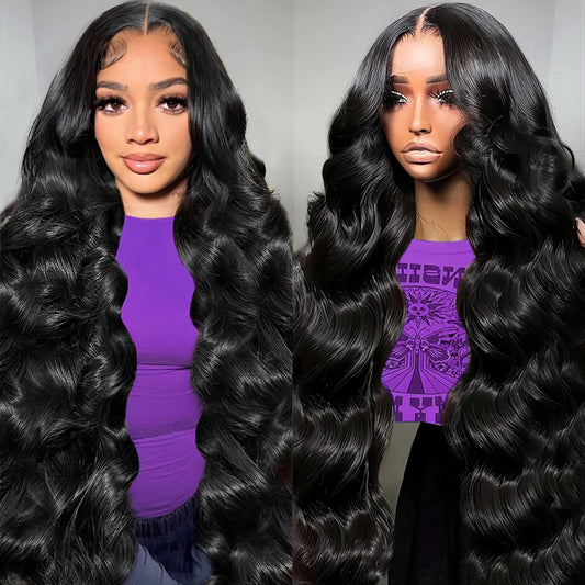 Trilumity 13X6 200 Density Body Wave Human Hair - Natural Black Hair Replacement Wig