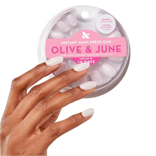 Trilumity Instant Extra-Short Almond Soft Gel - Nude Pink Press On Nails