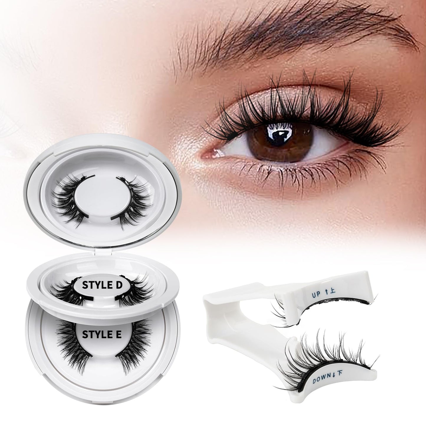 Trilumity Magnetic Look Reusable Magnetic Wispy Faux Mink Fiber - Black False Lashes