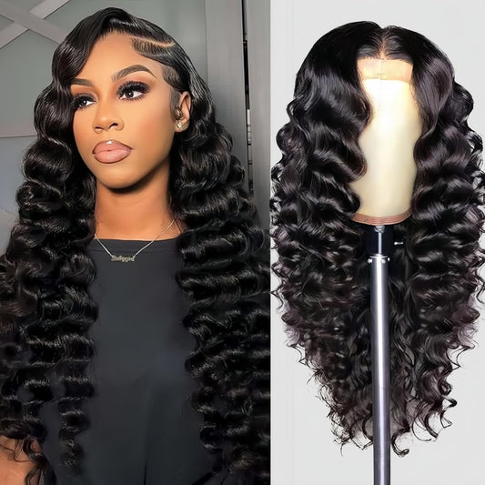 Trilumity 13X4 Baby Hair Deep Wave 100% Human Hair - Natural Color Hair Replacement Wig