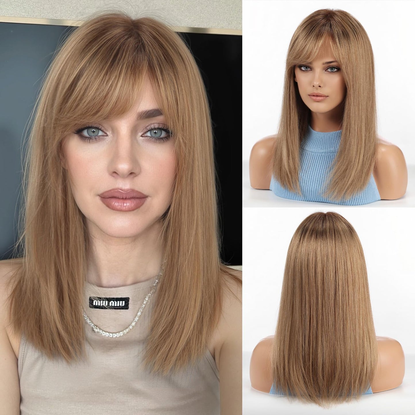 Trilumity Straight For Women Straight Human Hair - Natural Black Hair Replacement Wig