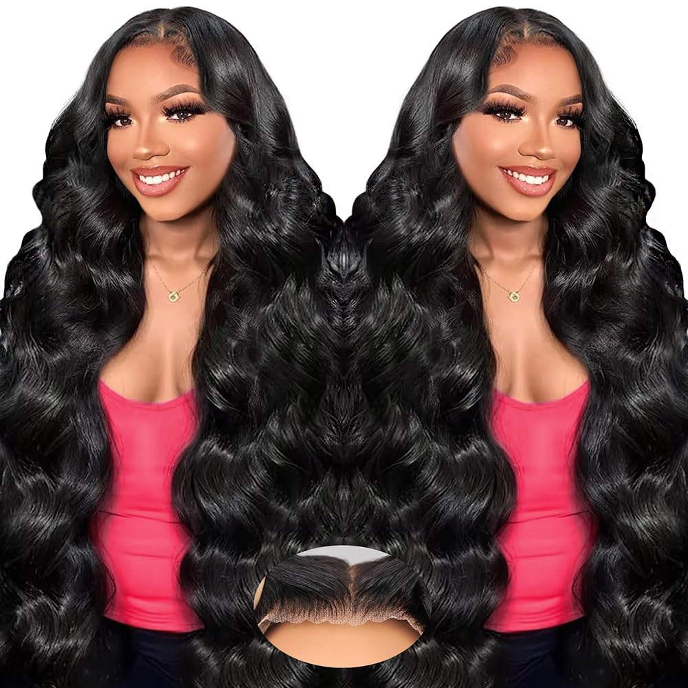 Trilumity 9X6 Wear And Body Wave Human Hair - Natural Black Hair Replacement Wig