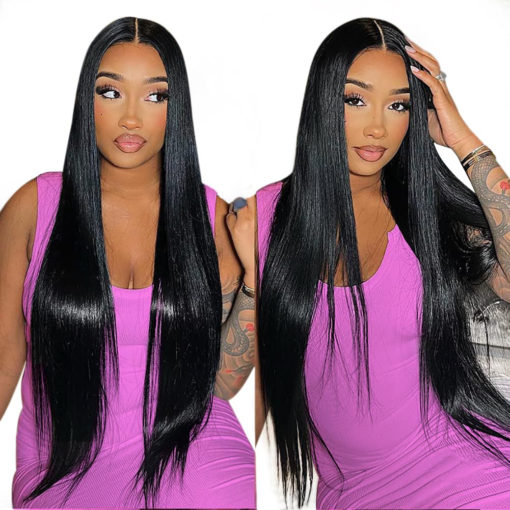 Trilumity 13X6 Straight With Straight Brazilian Virgin Hair - Natural Black Hair Replacement Wig