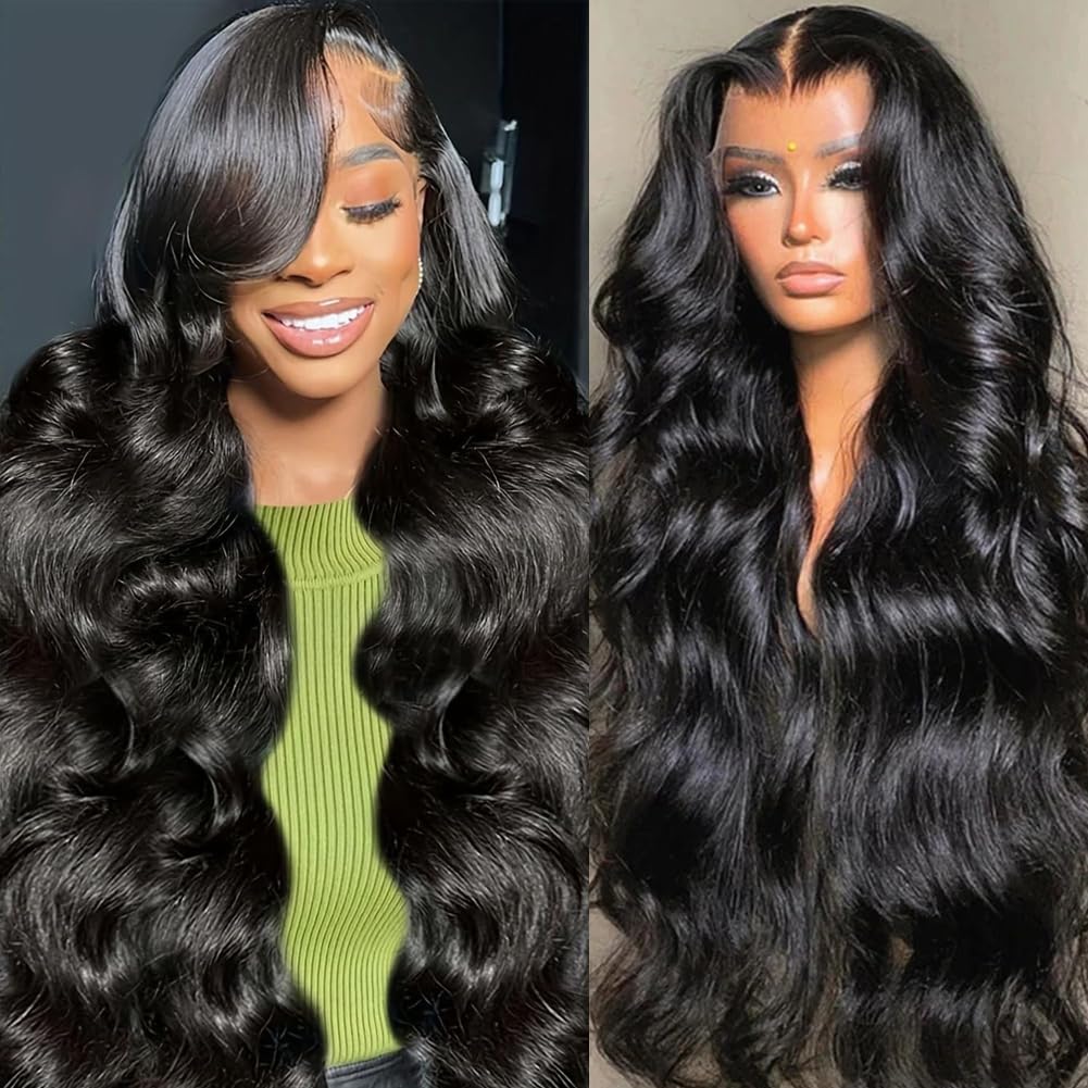 Trilumity 13X6 Front 200 Density Body Wave Human Hair - Natural Color Hair Replacement Wig