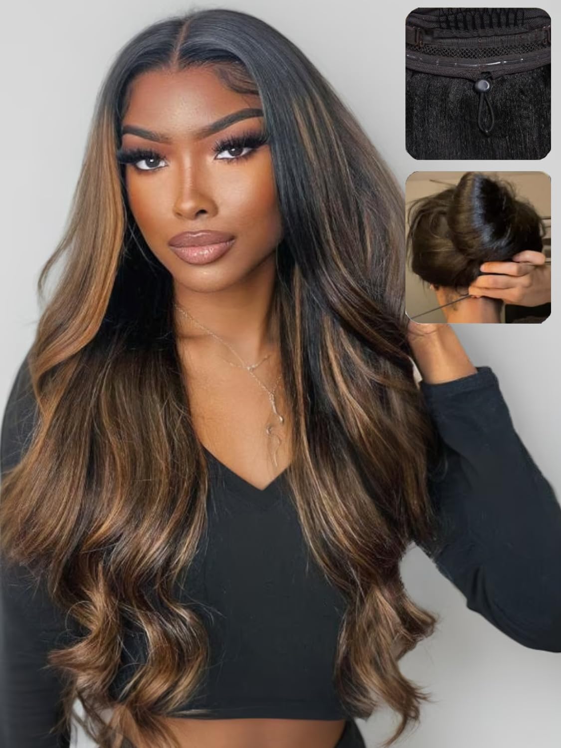 Trilumity 7X5 Body Wave 100% Human Hair - Brown Hair Replacement Wig