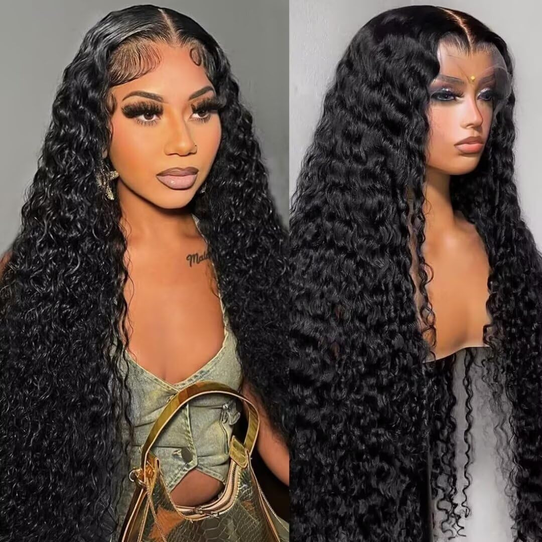 Trilumity 210 Density Brazilian For Deep Wave 100% Human Hair - Natural Black Hair Replacement Wig