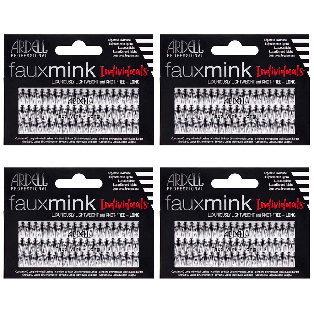Trilumity Faux Mink Individual Long Cluster Faux Mink - Black False Lashes