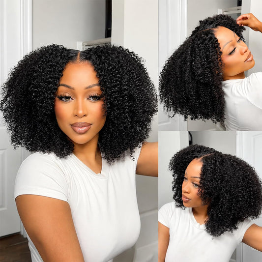 Trilumity Afro Wear And Curly Human Hair - Natural Black Hair Replacement Wig