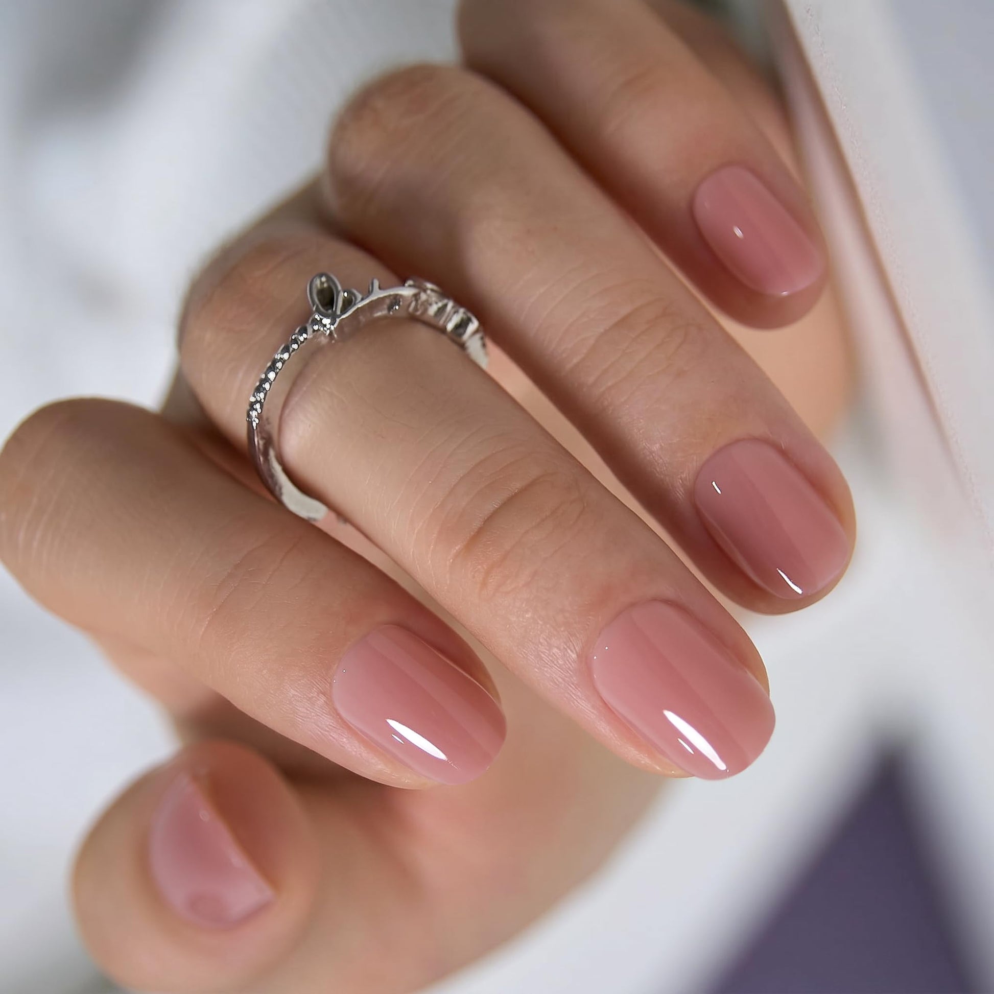 Trilumity Extra Honey Peach Pink Extra Short Square Soft Gel - Pink Press On Nails