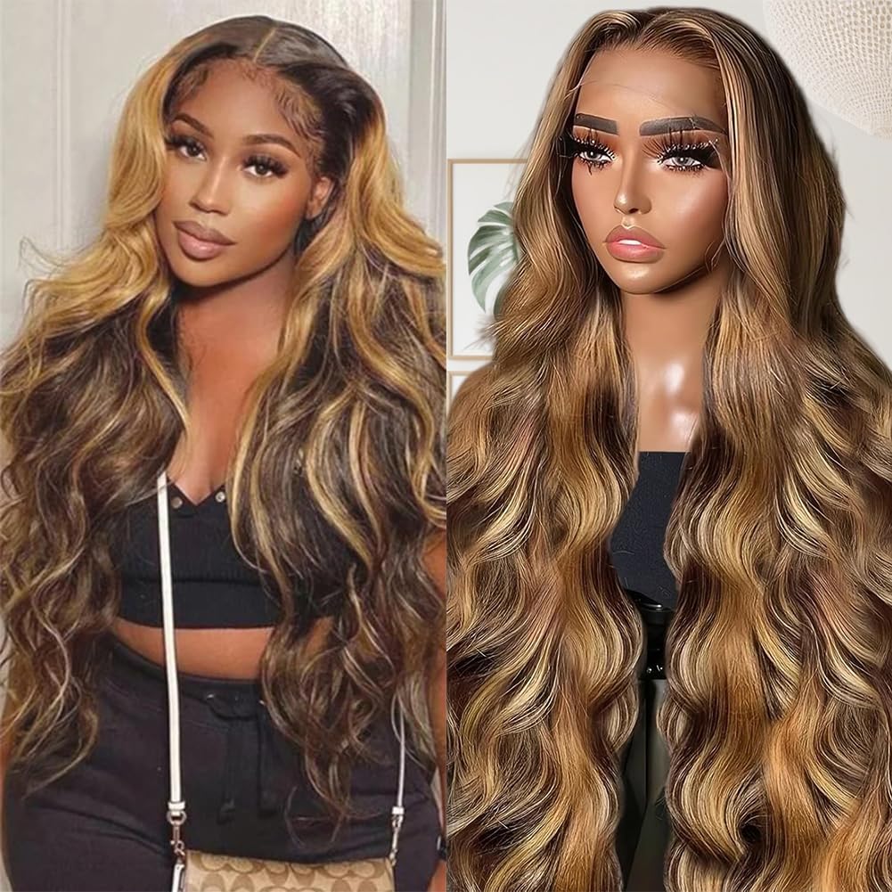 Trilumity Honey Blonde Ombre Body Wave Human Hair - Honey Blonde Hair Replacement Wig