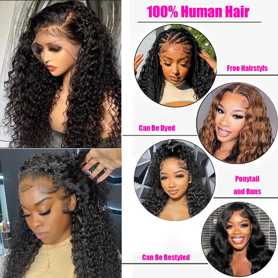 Trilumity 13X6 For Women Hd Deep Wave Human Hair - Natural Black Hair Replacement Wig