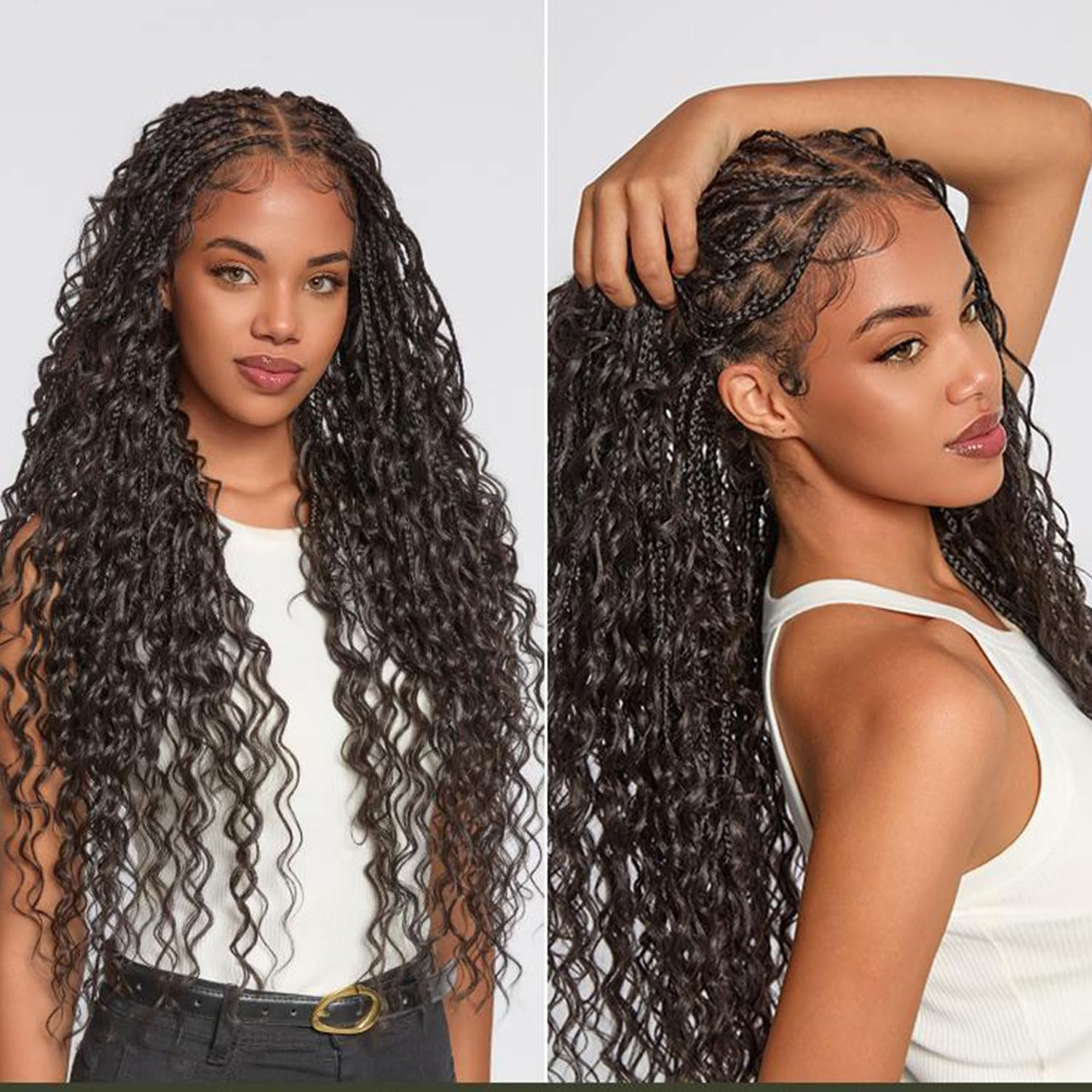Trilumity Braided Straight 100% Human Hair - Natural Black Hair Replacement Wig