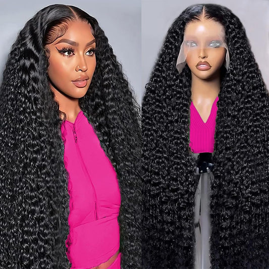 Trilumity 200 Density 13X6 Glueless Deep Wave 100% Human Hair - Natural Color Hair Replacement Wig