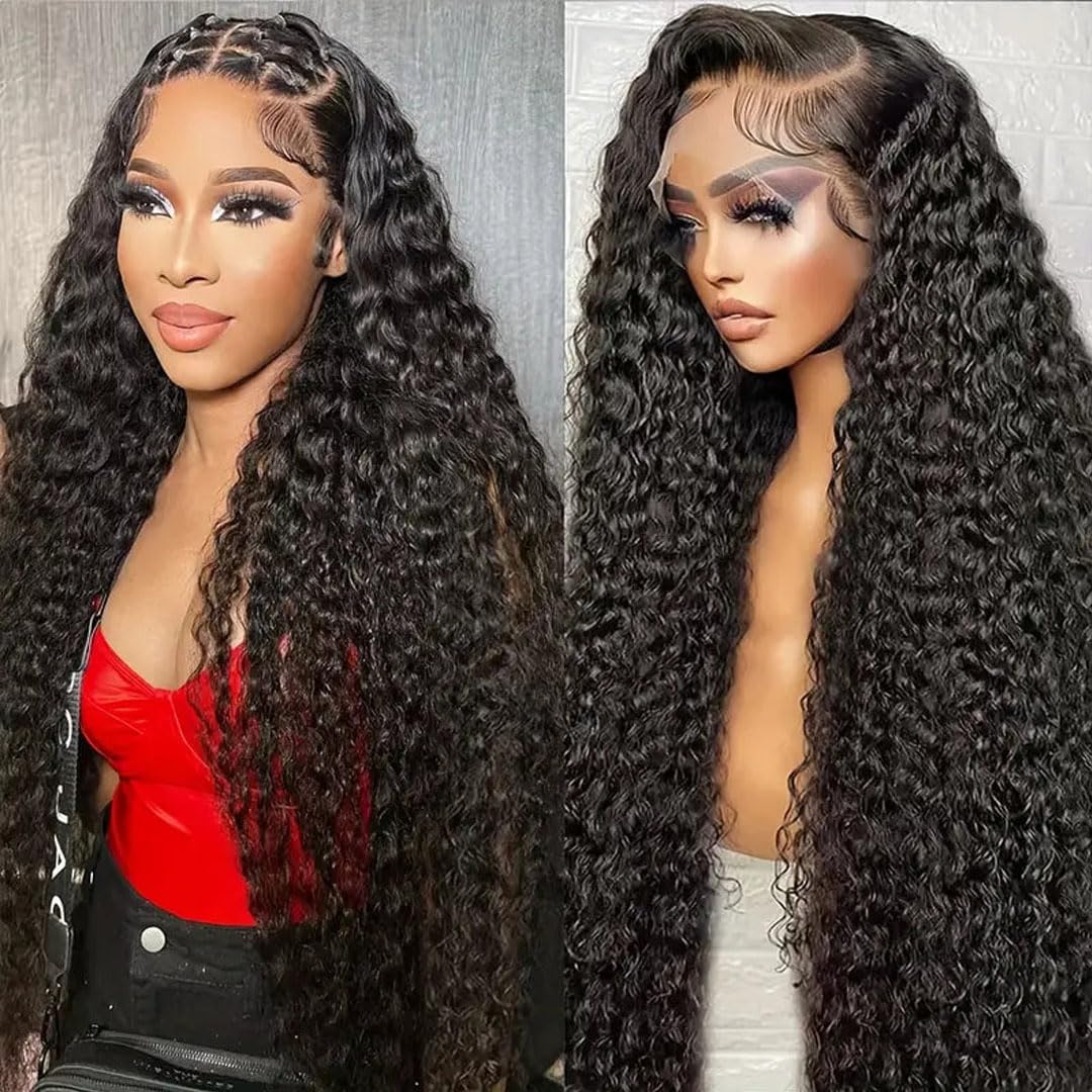Trilumity 13X6 Hd Transparent Al Deep Wave Human Hair - Natural Color Hair Replacement Wig
