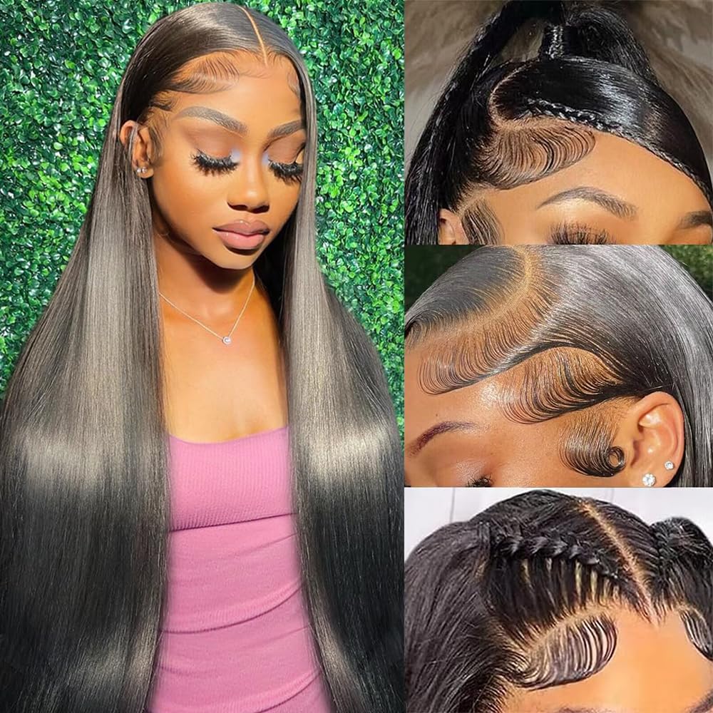 Trilumity 13X6 Straight Hd Straight Human Hair - Natural Color Hair Replacement Wig