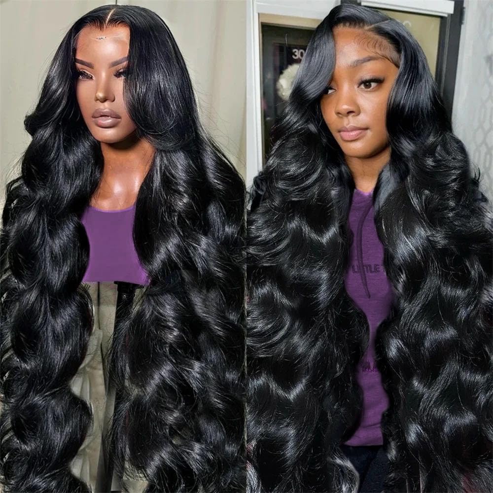 Trilumity 13X6 220 Density Front Body Wave 100% Human Hair - Natural Black Hair Replacement Wig