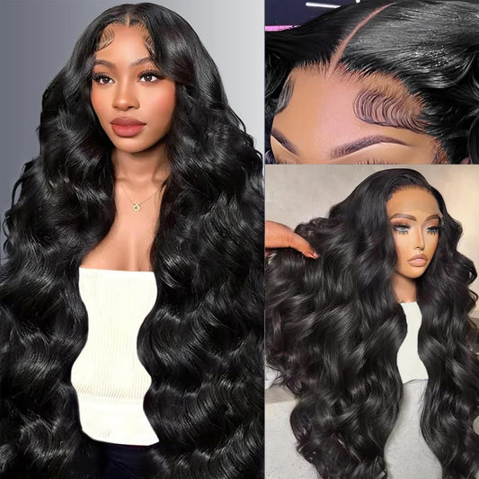 Trilumity 13X6 Hd Transparent Al Body Wave 100% Human Hair - Natural Color Hair Replacement Wig