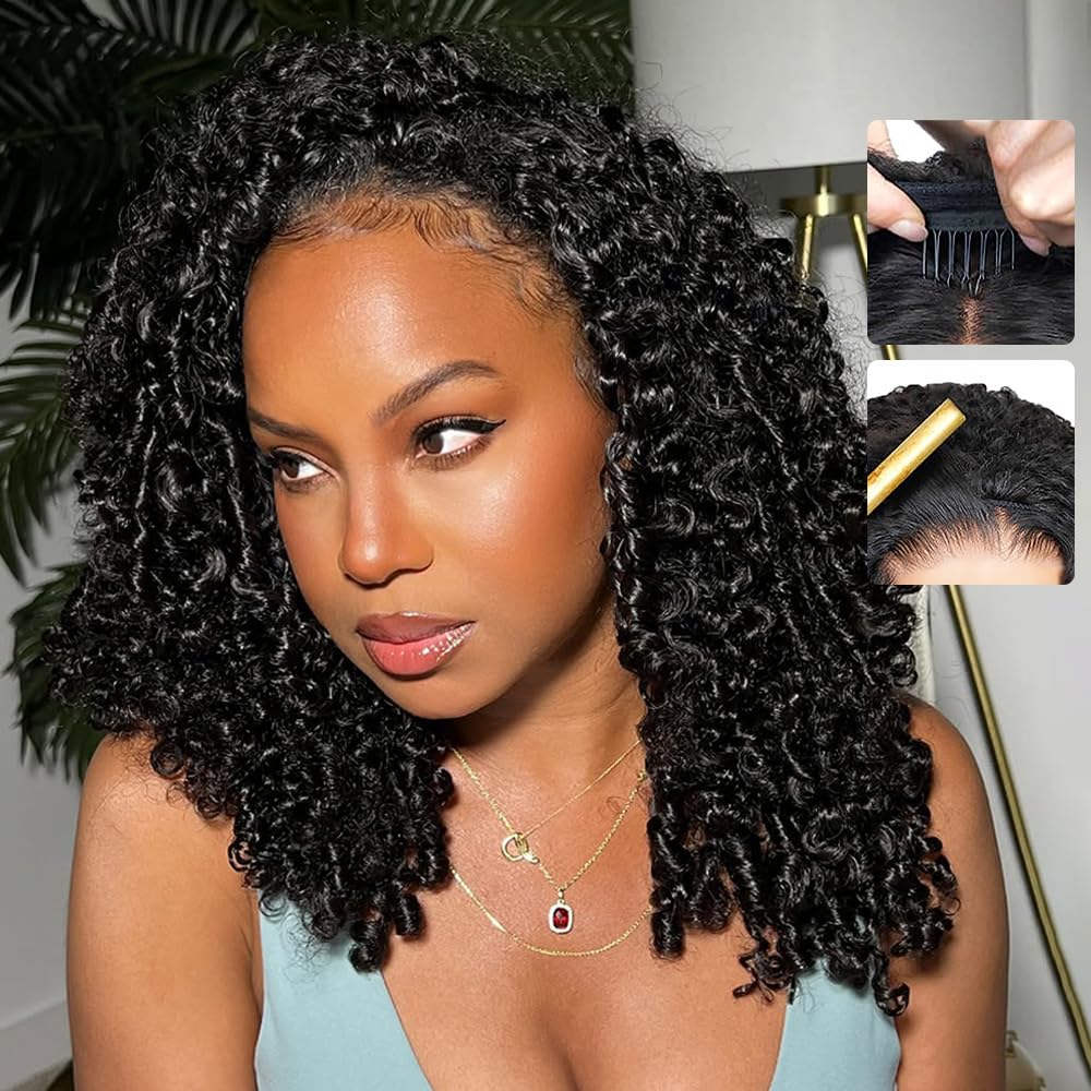 Trilumity Burmese Half Wear And Curly Human Hair - Natural Black Hair Replacement Wig