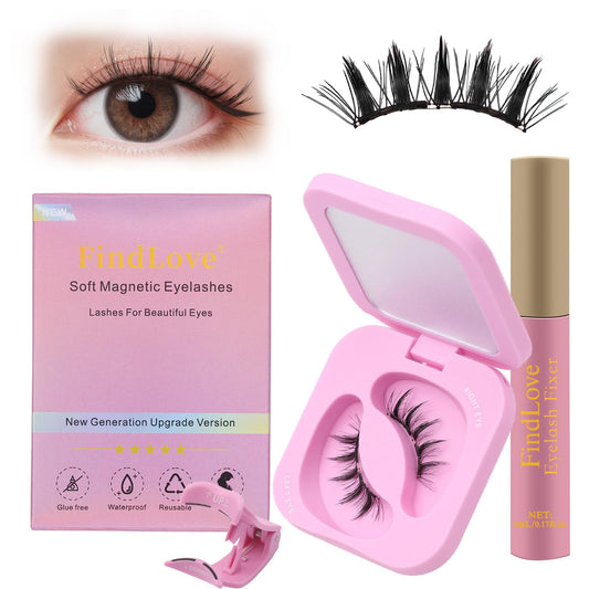 Trilumity Upgrade Soft Magnetic With Wispy Faux Mink Fiber - Black False Lashes