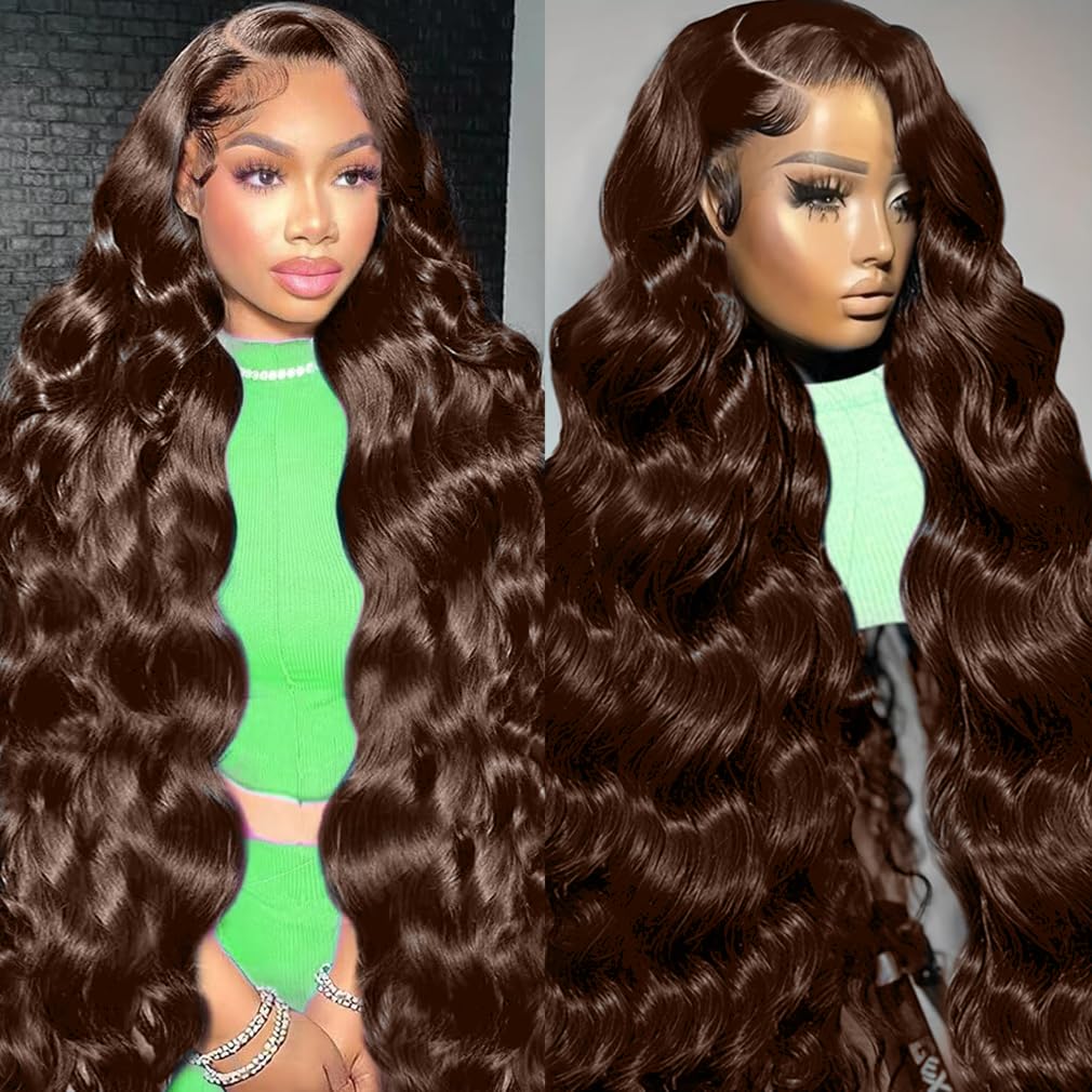 Trilumity 13X6 Chocolate Brown Hd Body Wave Human Hair - Brown Hair Replacement Wig