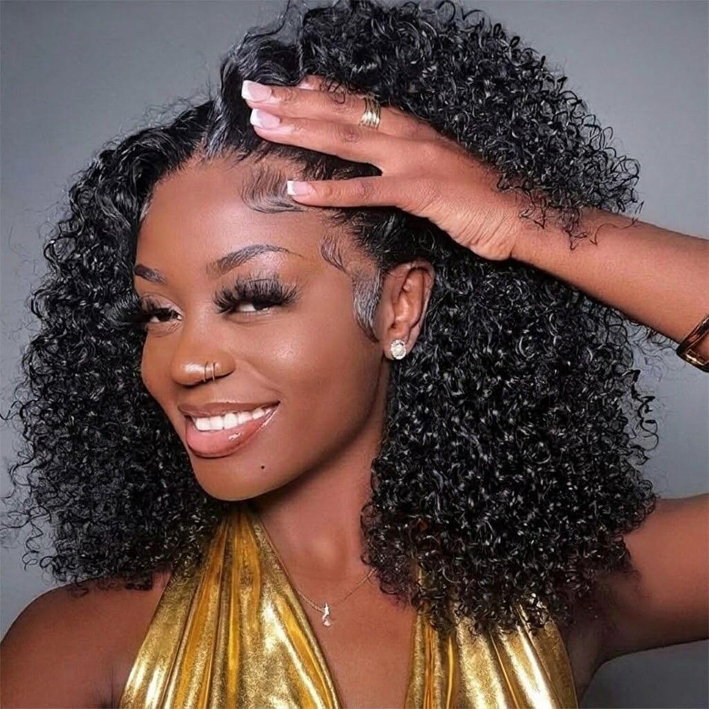 Trilumity Bob 13X6 100% Glueless Deep Wave 100% Human Hair - Natural Color Hair Replacement Wig