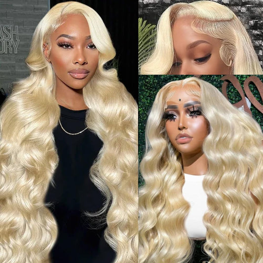 Trilumity 13X6 613 Blonde Blonde Body Wave Human Hair - Natural Black Hair Replacement Wig