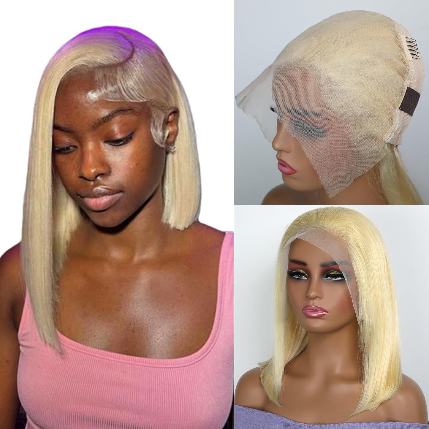 Trilumity Honey Blonde Bob Full Bob Human Hair - Honey Blonde Hair Replacement Wig