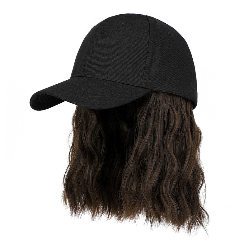 Trilumity Curly Baseball Cap Wig in Natural Black, hairline close-up