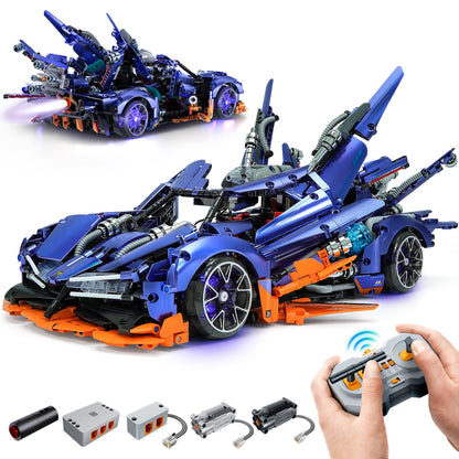 Trilumity Building Block Set: 1: 10 Apollo X1 Modified Version with Remote Control, Drift, Color Light Wheels, Jet Propulsion, Armor Explosion Mode