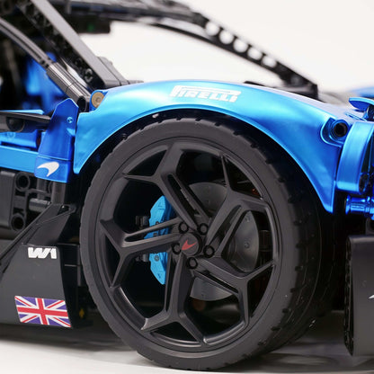 Trilumity Motorized Building Block Set: 1:8 The Ultimate British Woking Hypercar | Electric Sapphire Blue Custom Edition | Shipped in Original Gift