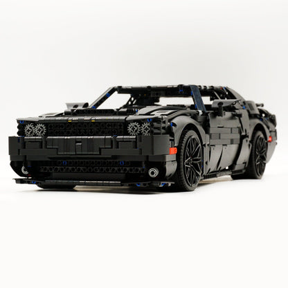 Trilumity Building Block Set: 1: 8 Dodge Challenger, Black Samurai Customized Version (3300+Piece)