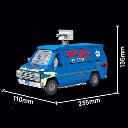 Trilumity Building Block Set: Retro Radio Station Van | 730-Piece