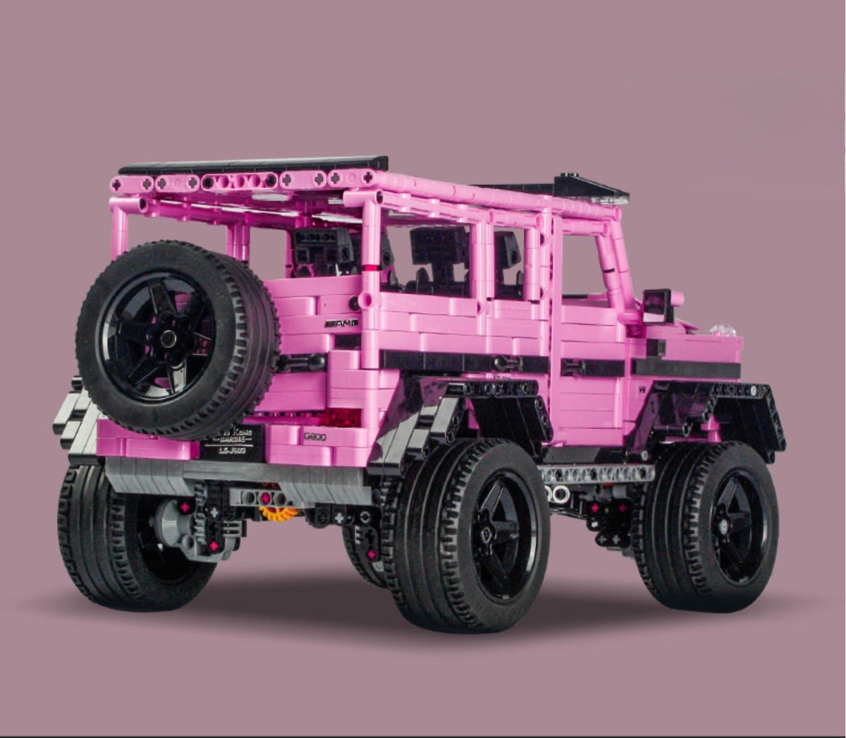 Trilumity Building Block Set: 1:8 Pink Mercedes-Benz G800 4×4 Squared Brabus (2687+Piece)