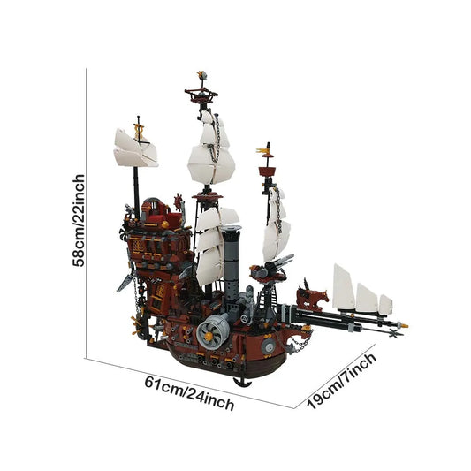 MOC Building Block Set: Movie MOC Metal Beard Sea Cow Pirates Ship, Model 16002 / 83003