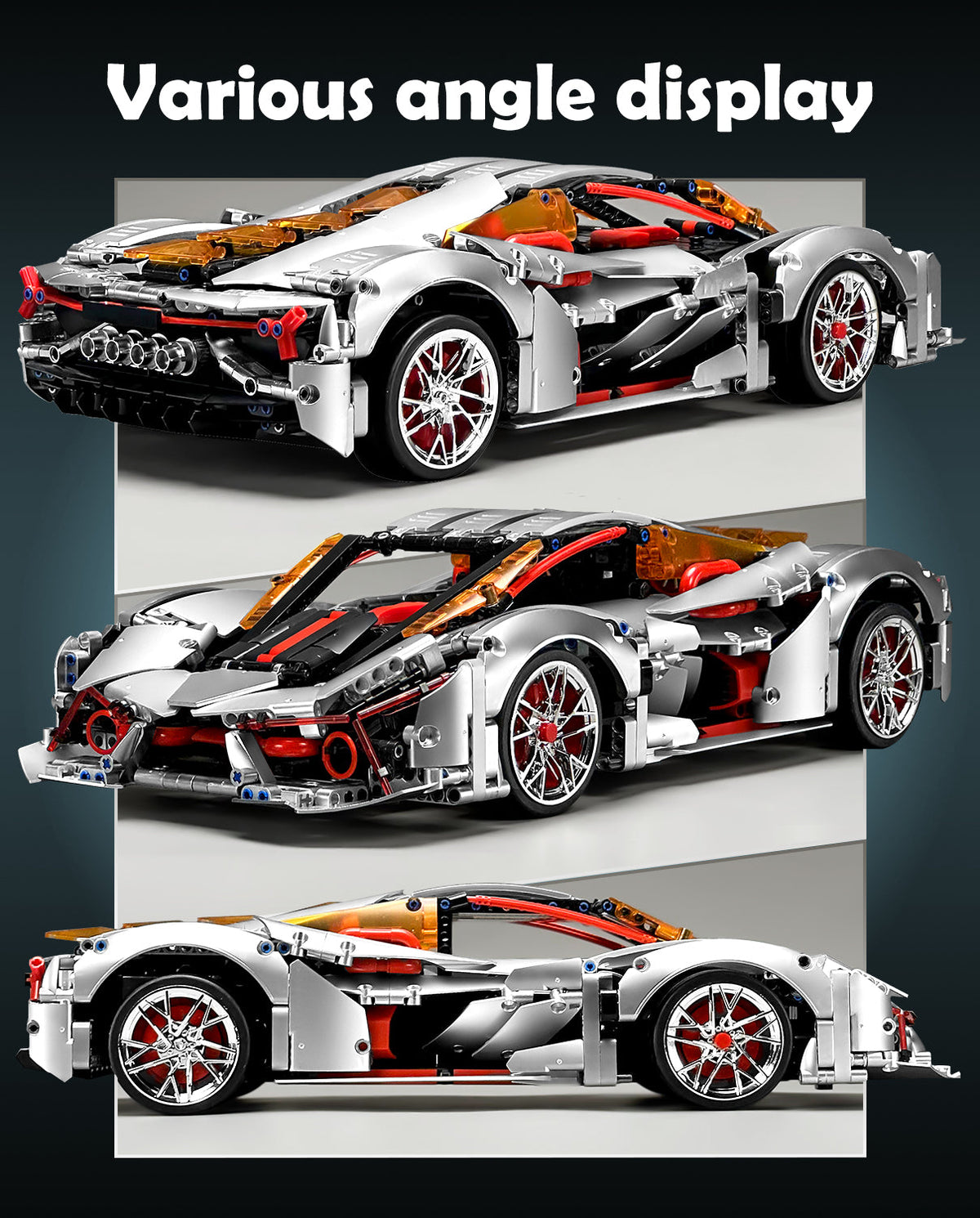 Trilumity Building Block Set: 1:10 Lamborghini Three Thousand Years Sports Car Building Sets (2130-Piece)
