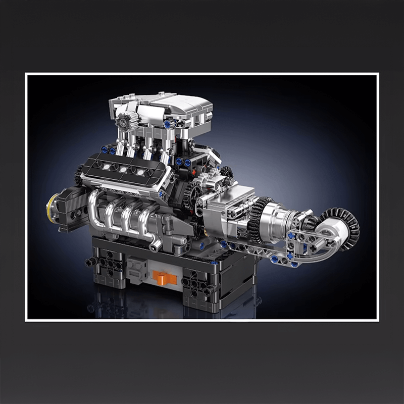 Trilumity Building Block Set: Motorised British Mcl Supercar V8 Engine (737-Piece)