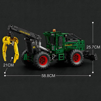 Trilumity Log Skidder Tractor Building Block Set, Remote Control, 1,741-Piece