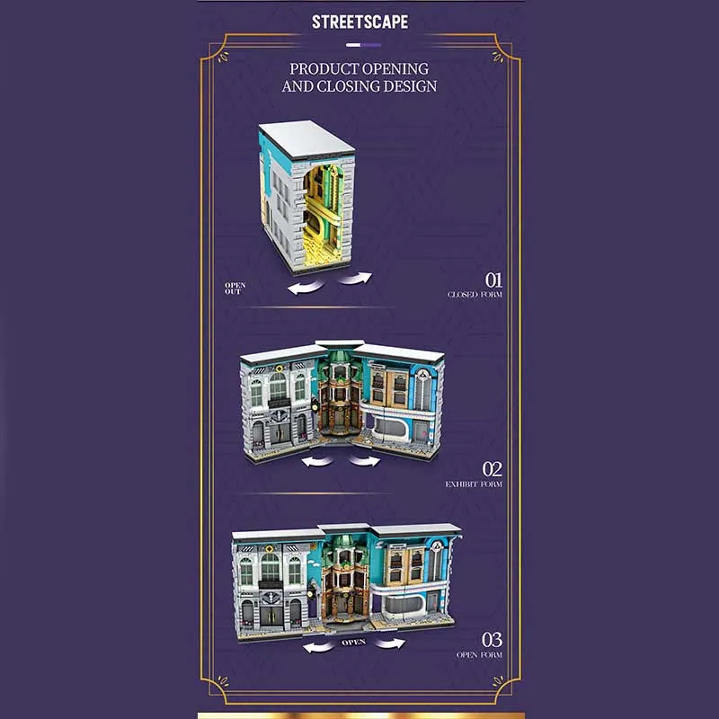 Reobrix Building Block Set: Harry Potter Streetscape Book of Architecture, Model RE66032