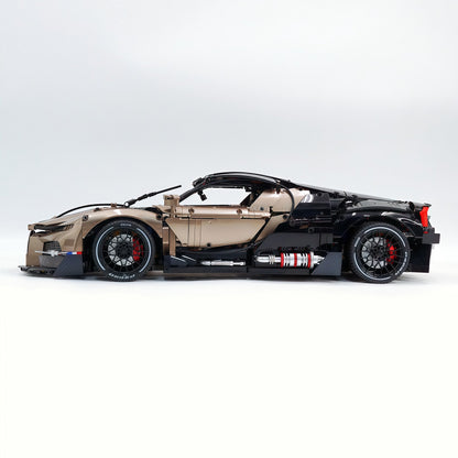 Trilumity Motorized Building Block Set: 1:8 French Hybrid V16 Hypercar | Combination of Bronze and Pearl Black | Ultimate Collector's Item
