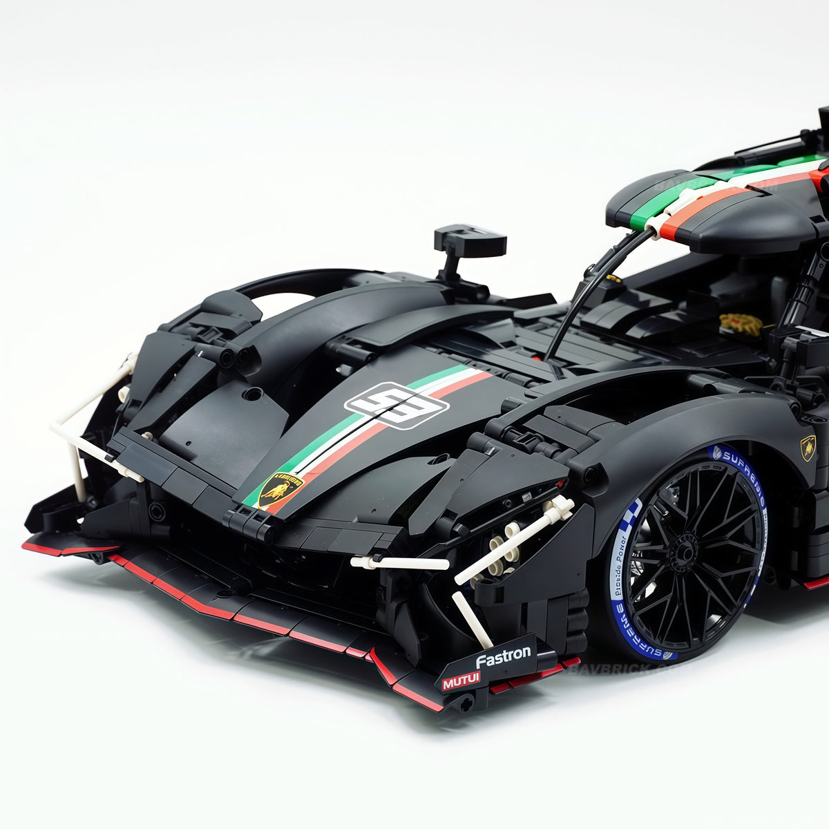 Trilumity Motorized Building Block Set: 1:8 The Ultimate LMDh Hybrid Prototype | Matte Black Custom Edition (3771-Piece)